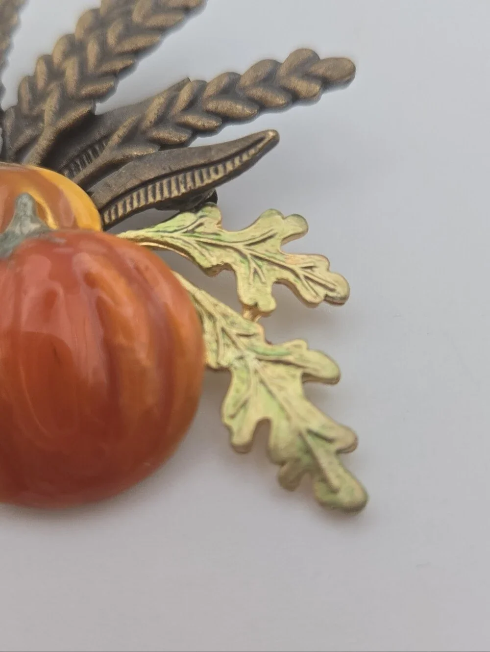 Vintage KC Pumpkin Harvest Brooch Pin